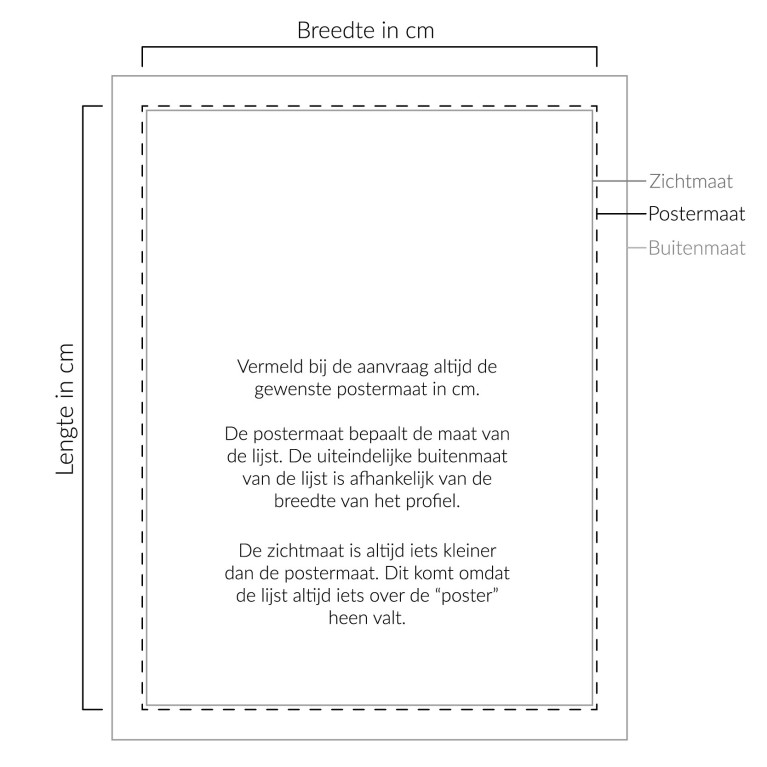 Wissellijst 3D Hout Zwart Breed - Maatwerk 