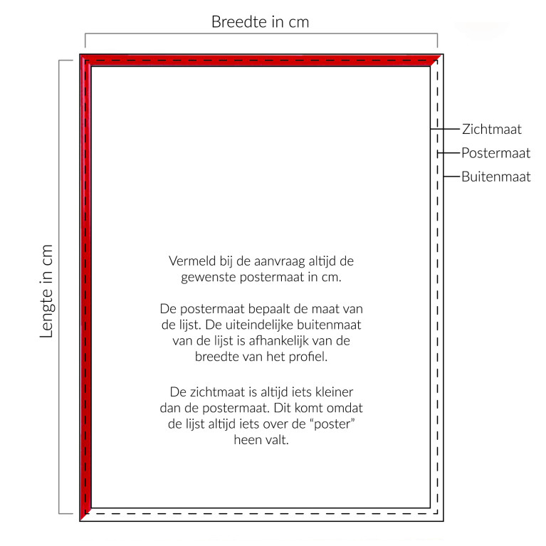 Wissellijst Rood - Maatwerk Calculator