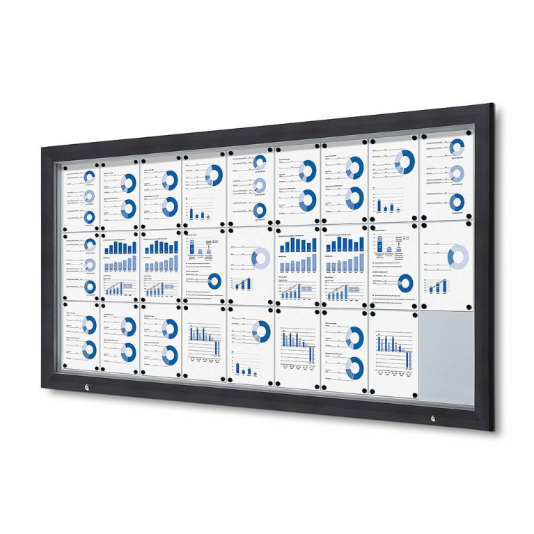 Informatiekast Buiten Whiteboard 27x A4 Antracietgrijs