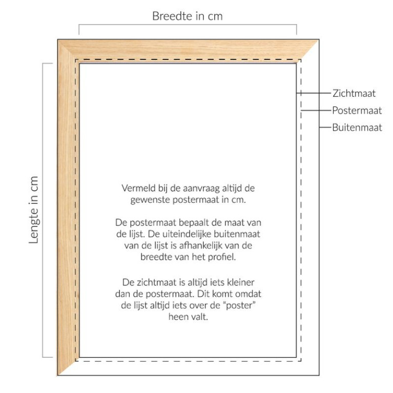 Vintlux Fotolijst Vesterby Massive - Eiken Ongelakt - Maatwerk Uitleg
