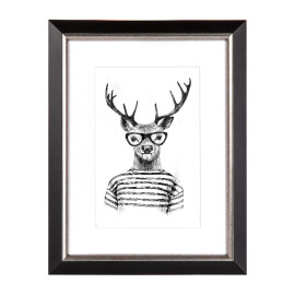 Fotolijst Salieri Zwart/Zilver 45x60 cm - Art Print en Passe Partout