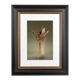 Fotolijst Mozart Zwart/Goud 45x60 cm - Art Print en Passe Partout