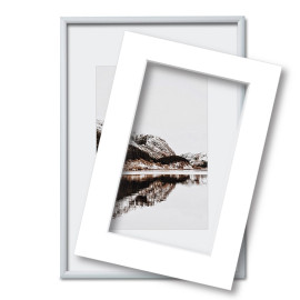 Fotolijst met passe partout 40x60cm zilver