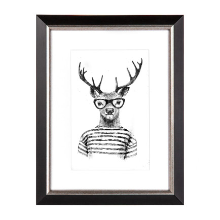 Fotolijst Salieri Zwart/Zilver 30x45 cm - Art Print en Passe Partout