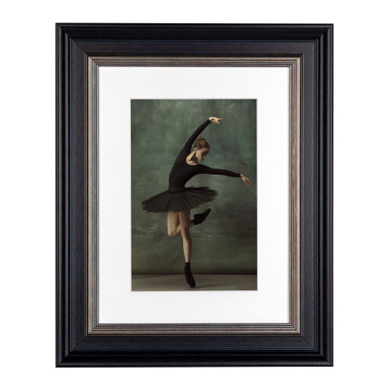 Fotolijst Mozart Zwart/Zilver 24x30 cm - Art Print en Passe Partout